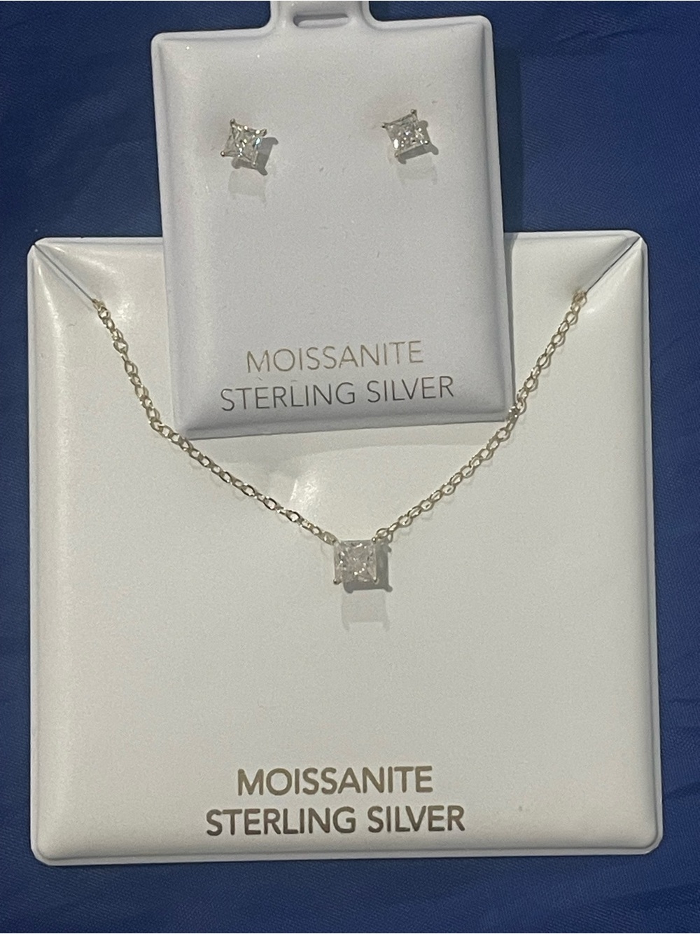 Square Pendant Necklace - Silver